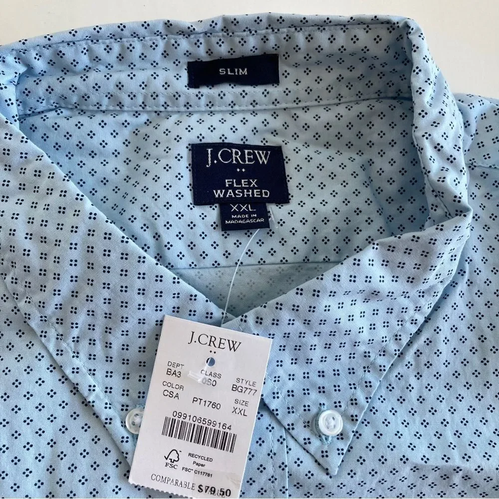 J. Crew Slim printed flex casual LS shirt